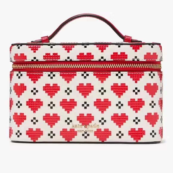 Kate Spade New York Devin Pixel Hearts Vanity Kit. make-up/toiletry